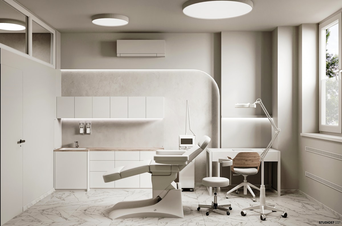 A clean, modern medical examination room